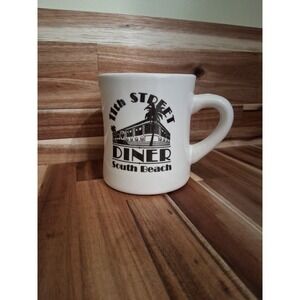 Vintage Retro Cup 11th Street Diner South Beach Fla Heavy Mug Keeps Coffee Hot